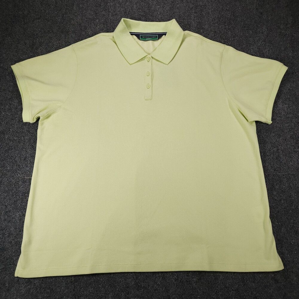 Devon & Jones Sport Polo Shirt Men 2XL Lime Green UPF 40 Dri-Fast Golf